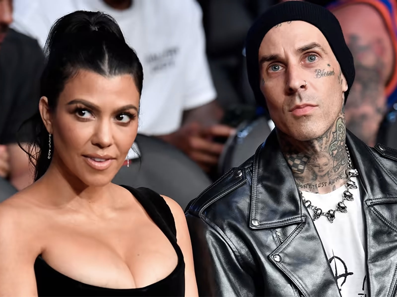 Kourtney Kardashian Supports Travis Barker During Tribute for Taylor Hawkins