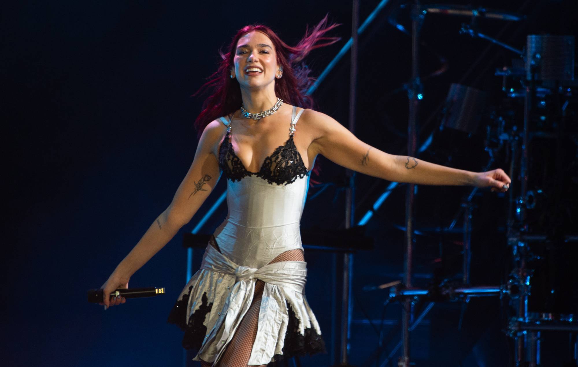 Watch Dua Lipa's viral reaction to busker performing to her at Glastonbury 2024